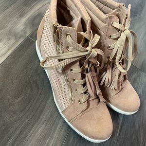 Blush sneaker wedge